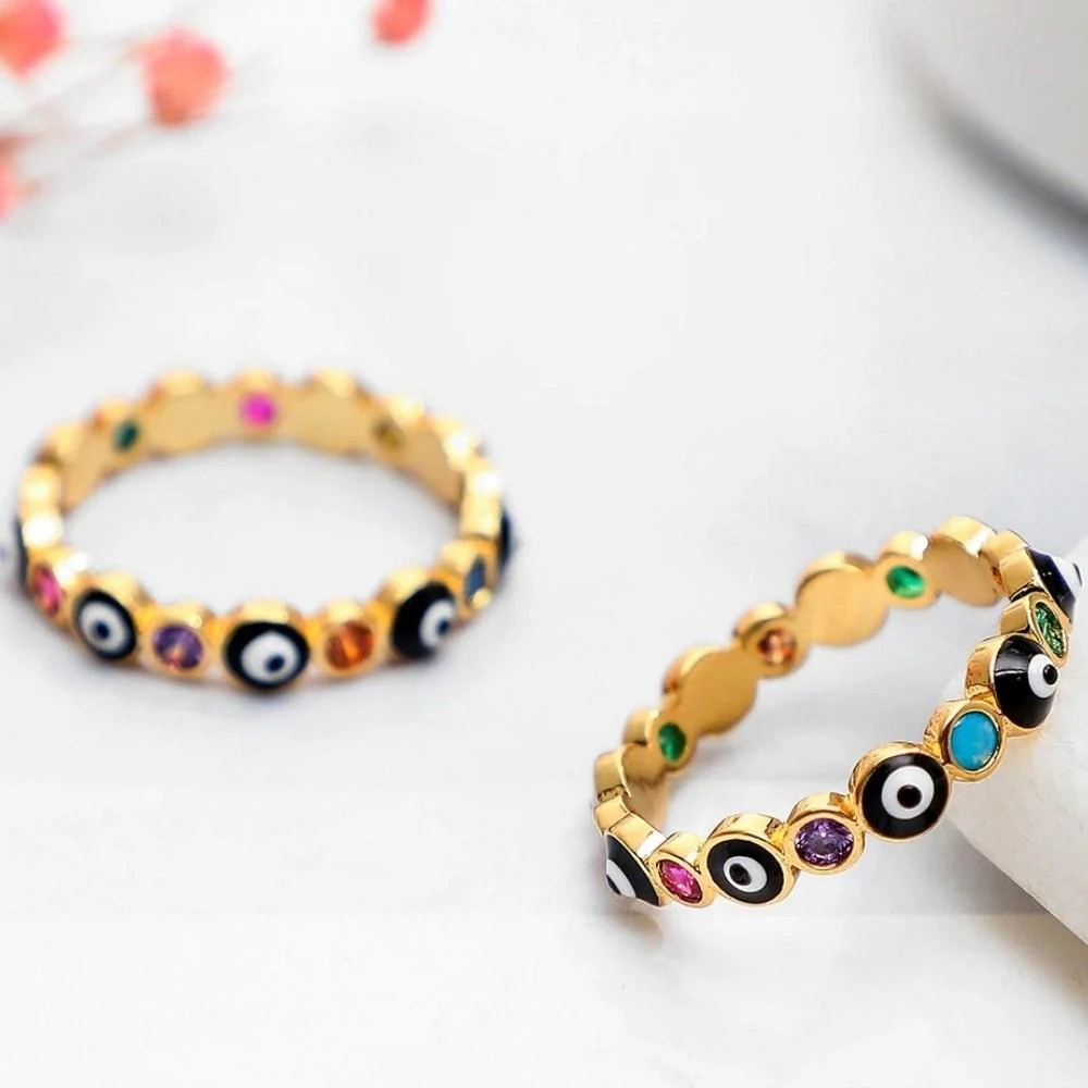 Turkish Evil Eye Protection Ring - Image 2