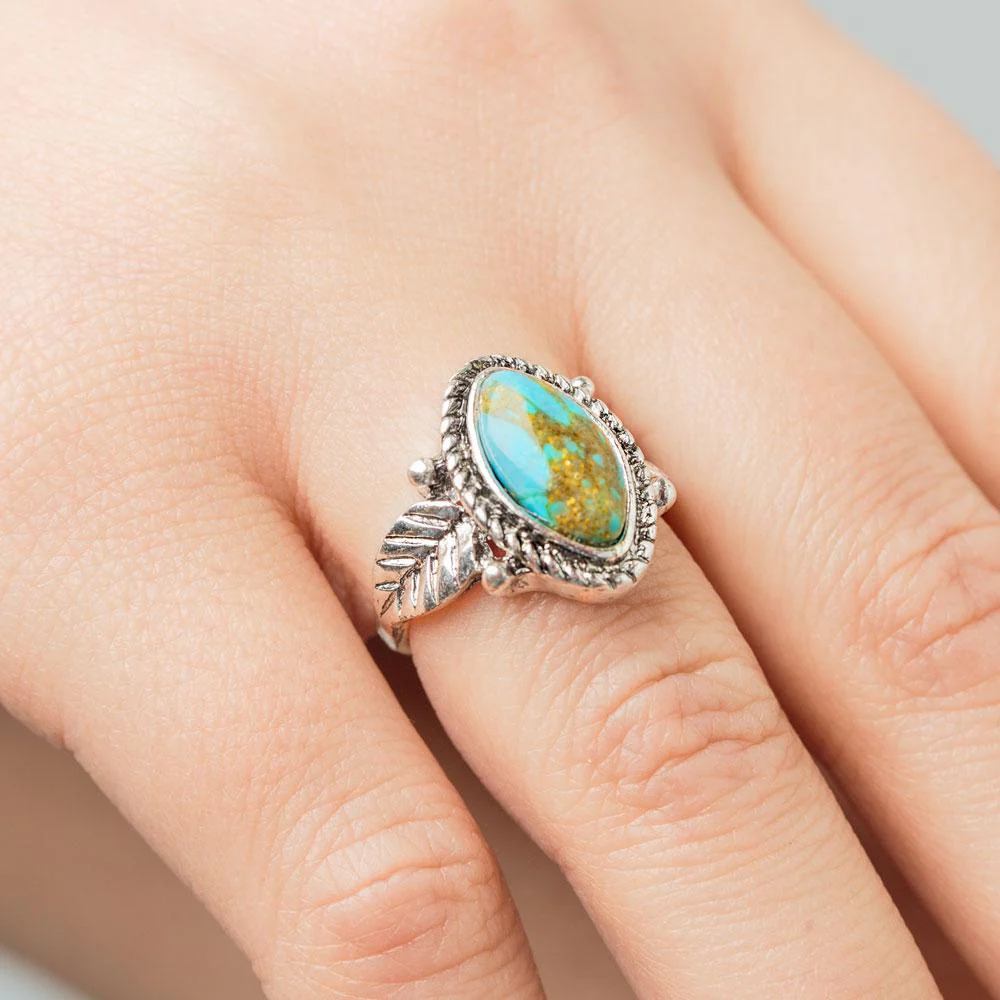 Turquoise Flora Ring - Image 2