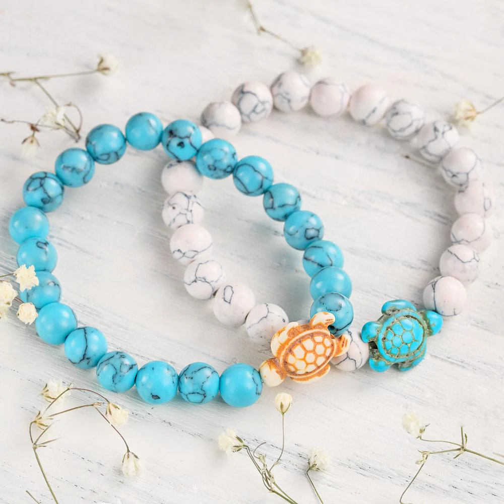Turquoise Handmade Sea Turtle Couple Bracelet - Image 2