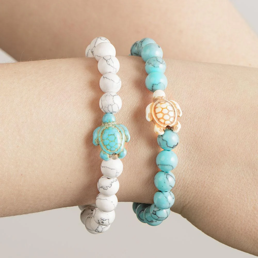 Turquoise Handmade Sea Turtle Couple Bracelet - Image 3