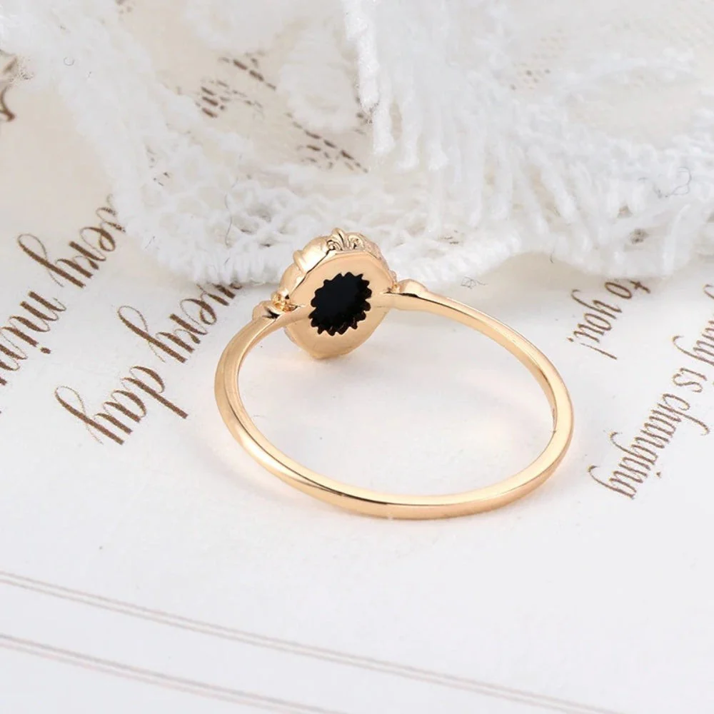 Vintage Black Agate Crystal Ring - Image 3