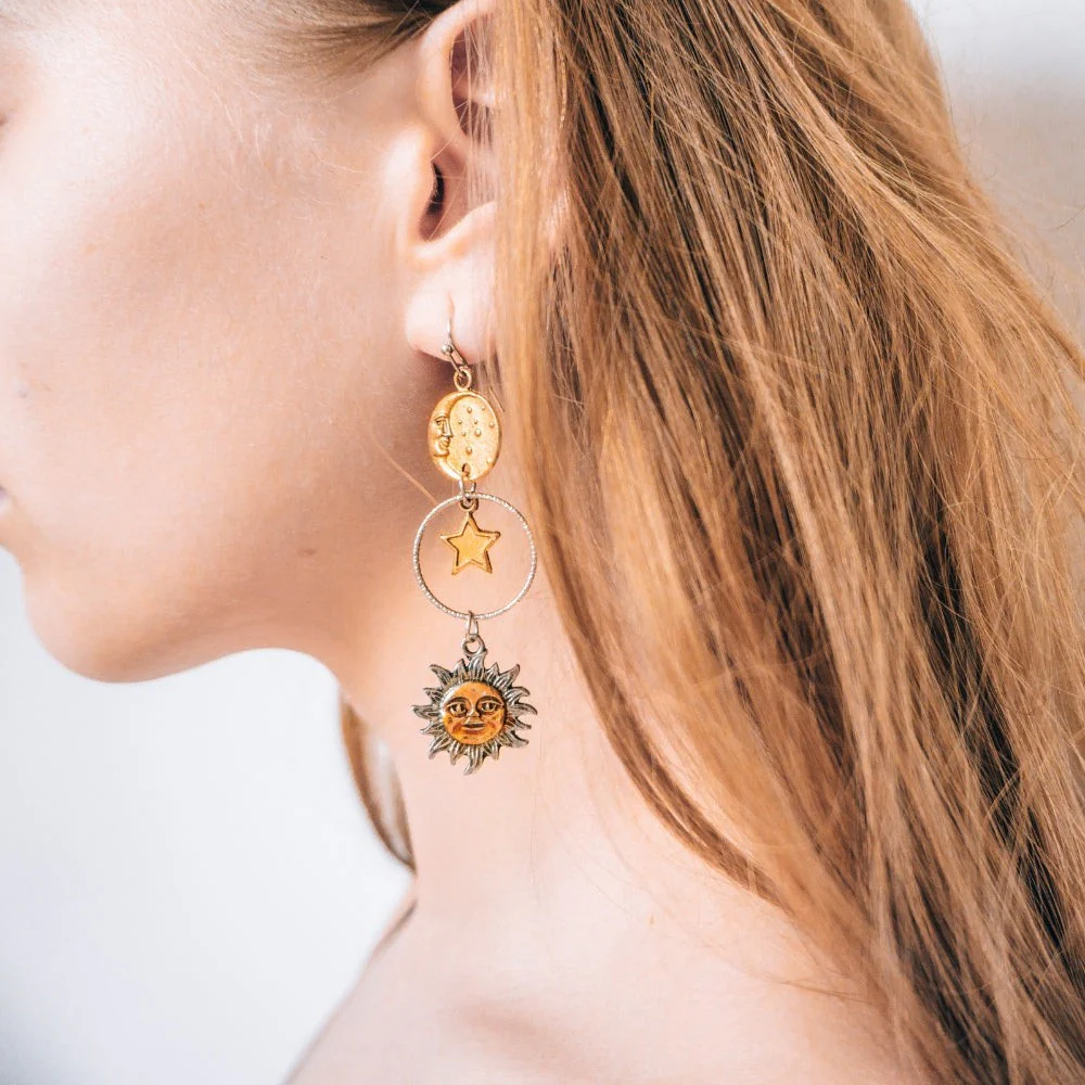 Vintage Sun and Moon Earrings - Image 6