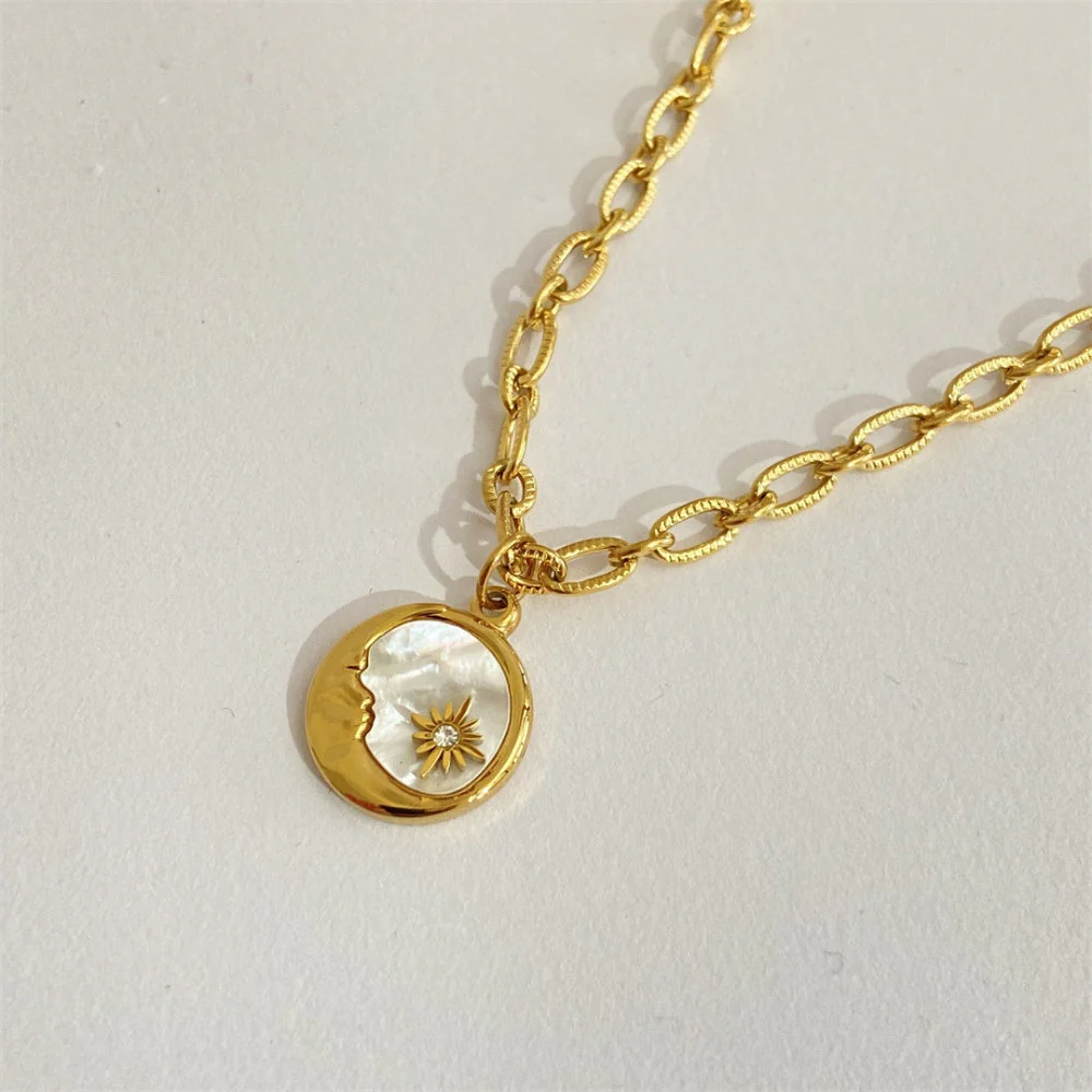 Vintage Sun and Moon Shell Pendants - Image 4