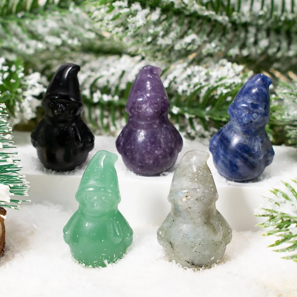 Winter Snowman Crystal Figurine - Image 2