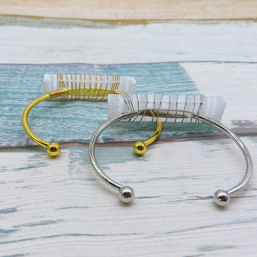 Wire Wrapped Selenite Bangle - Image 8