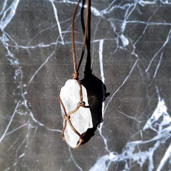 Wrapped Raw Clear Quartz Necklace - Image 5